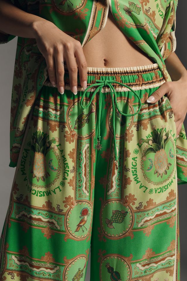パンツ Alemais Grass Green La Musica Trousers LA MUSICA SILK PANT – ALEMAIS