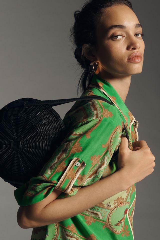 ALÉMAIS La Musica Short-Sleeve Silk Buttondown Shirt #3