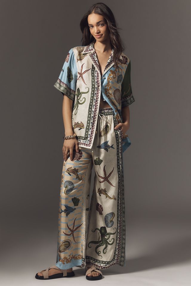ALÉMAIS Bath House Short-Sleeve Silk Buttondown Shirt #2