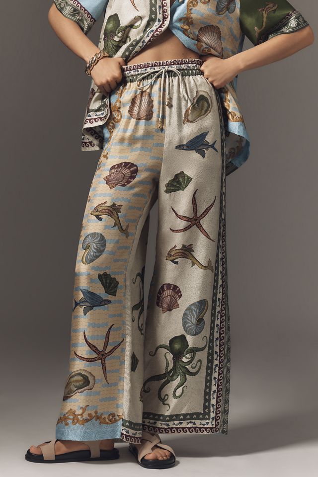 ALÉMAIS Bath House Wide-Leg Silk Pants