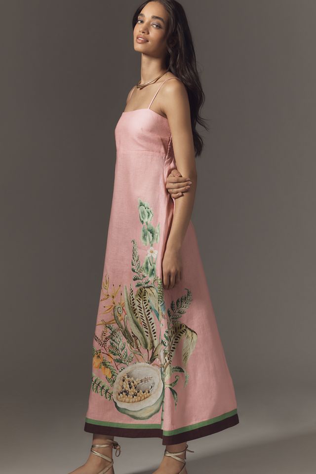 ALÉMAIS Papaya Sleeveless Linen Midi Sundress #3