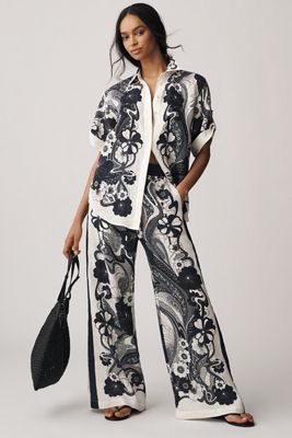 【Alemais】 La Musicaプリントシルク palazzoパンツ Alémais La Musica printed silk palazzo pants ALÉMAIS