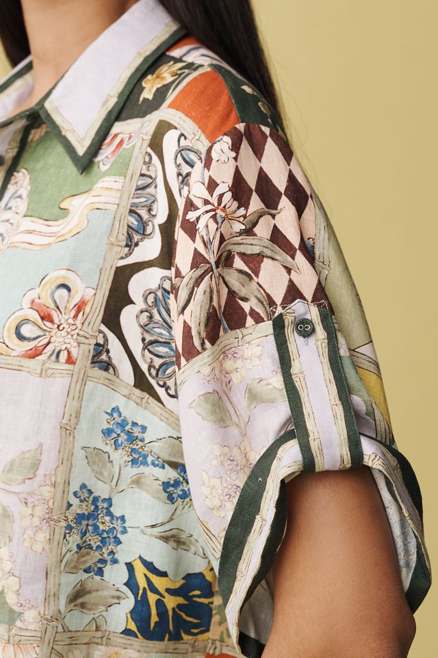 ALÉMAIS Bianca Linen Short-Sleeve Buttondown Shirt #3