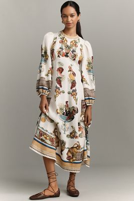 ALEMAIS ★ Papaya Sleeveless Linen Midi Sundress ALÉMAIS Papaya Sleeveless Linen Midi Sundress | Anthropologie