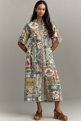 Alemais Tommasina Linen Shirt Dress In Multi