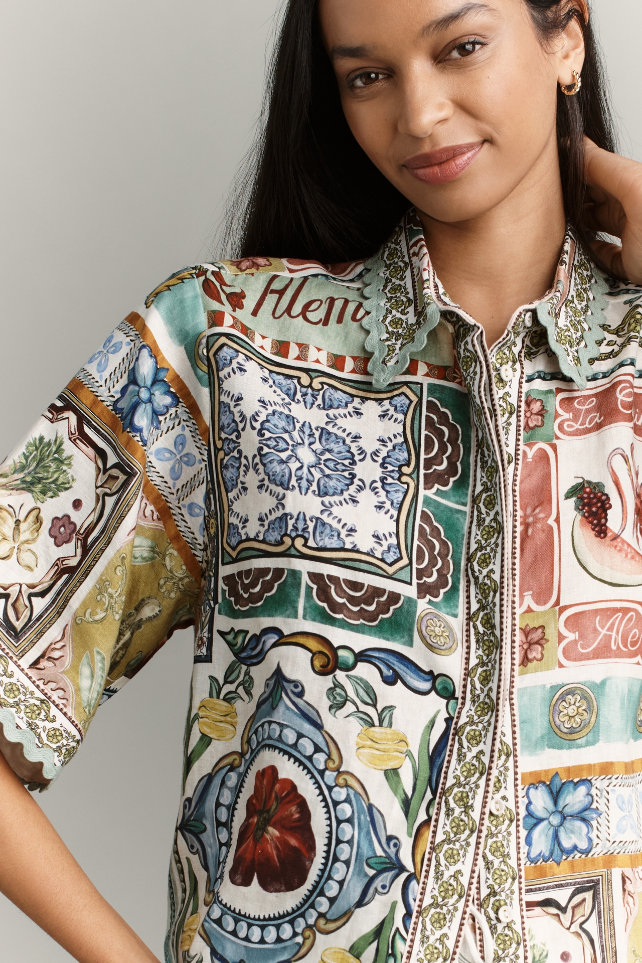 ALÉMAIS Tommasina Linen Buttondown Shirt