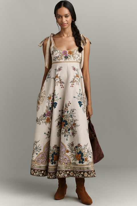 ALÉMAIS Antoinette Ballet Linen Midi Dress