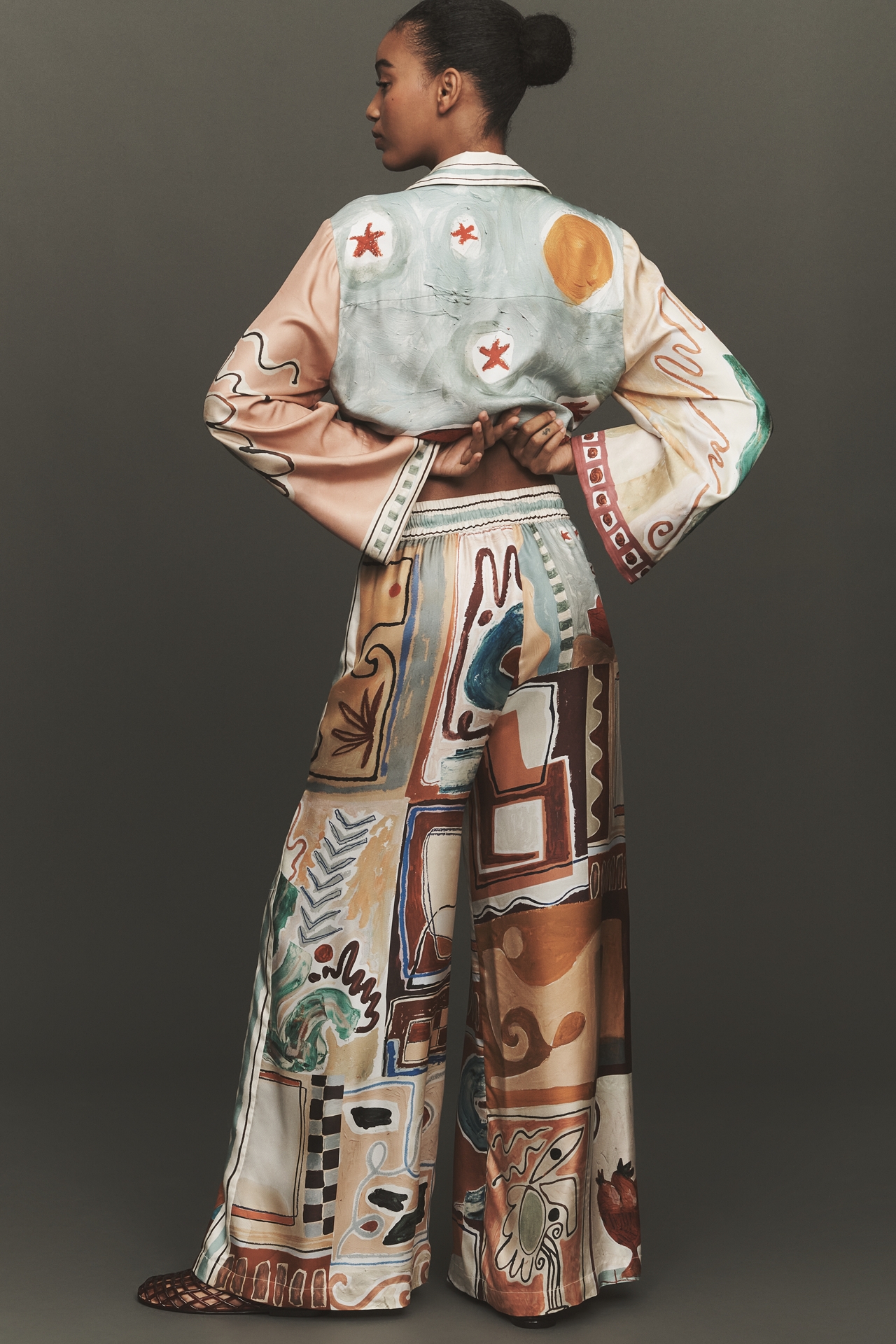 ALÉMAIS Michelle Silk Wide-Leg Pants