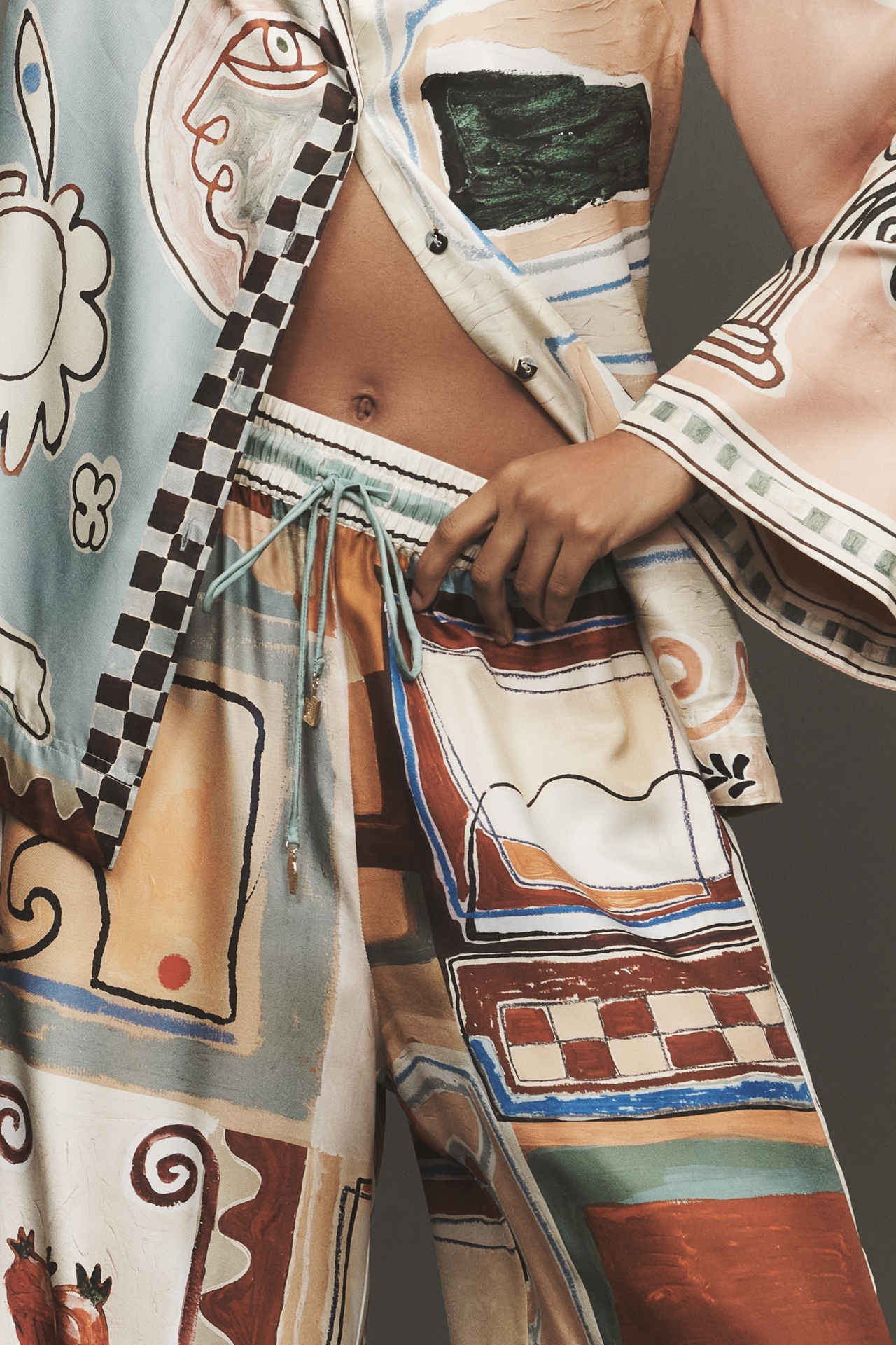 ALÉMAIS Michelle Silk Wide-Leg Pants