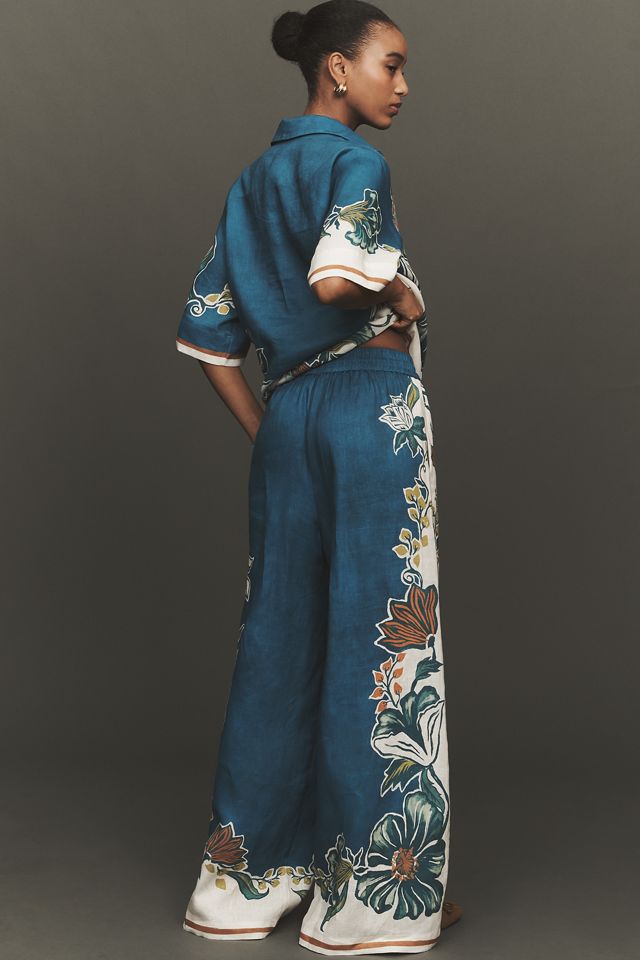 ALÉMAIS Luda High-Rise Wide-Leg Drawstring Linen Pants #2