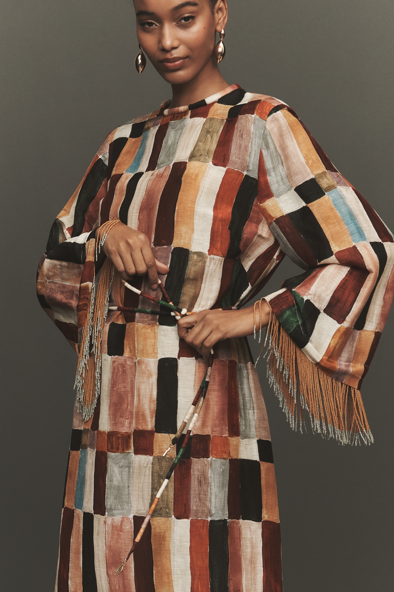 ALÉMAIS Marjorelle Linen-Silk Long-Sleeve Maxi Dress