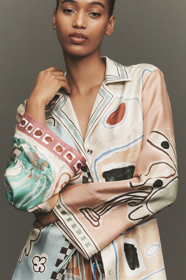ALÉMAIS Michelle Silk Buttondown Shirt | Anthropologie