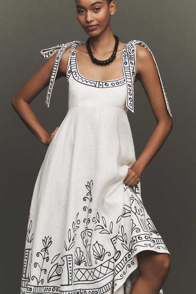 knee length dresses for ladies Leela Ballet Sundress in White main image 1
