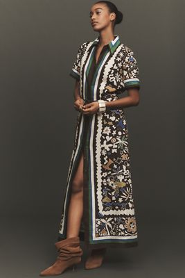 ALÉMAIS Casa Long-Sleeve Linen Midi Shirt Dress | Anthropologie