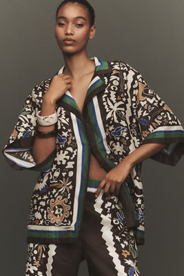 ALÉMAIS Monte Short-Sleeve Linen Buttondown Shirt | Anthropologie