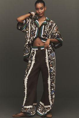 Lisa Says Gah Evelyn Linen-Blend Tie Pants | Anthropologie