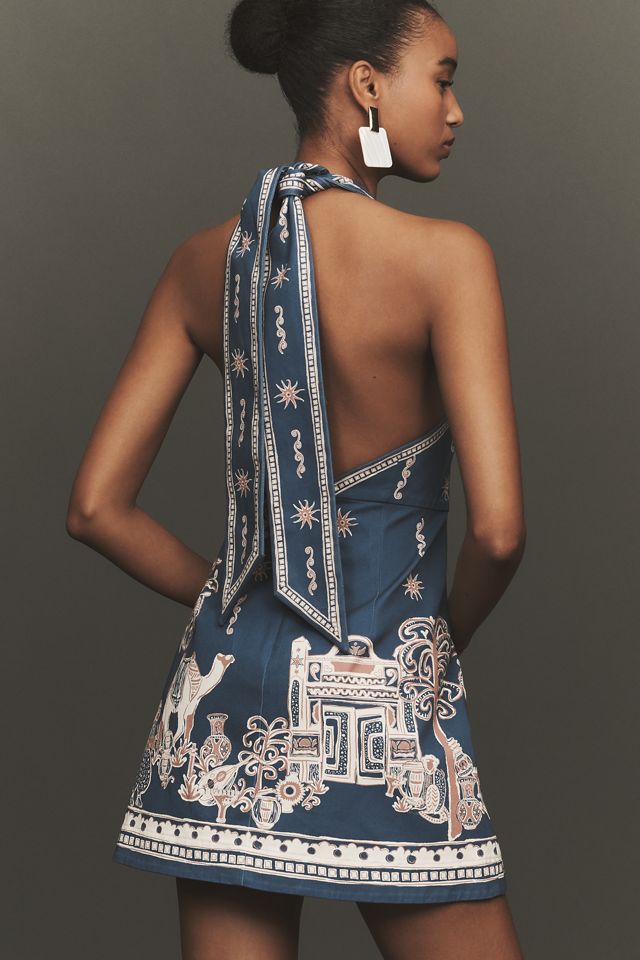 ALMAIS Acacia Linen Halter Mini Dress | Anthropologie