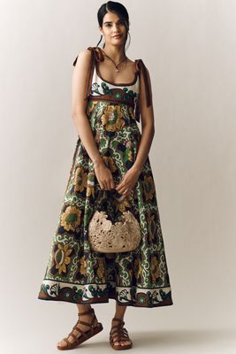 linen button through maxi dress Button Down Dress - Linen Maxi Dress main image 1