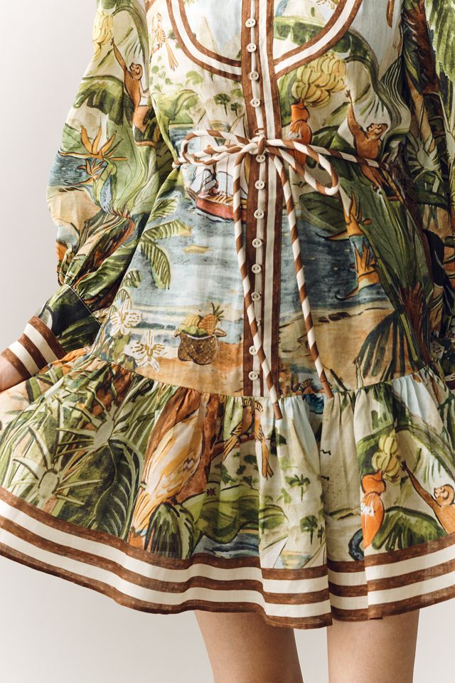 ALÉMAIS Toucan Tango Long-Sleeve Mini Dress #1