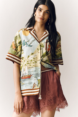 ALÉMAIS Toucan Tango Linen Buttondown Shirt | Anthropologie