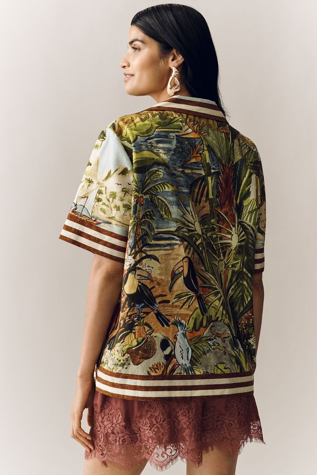ALÉMAIS Toucan Tango Linen Buttondown Shirt | Anthropologie