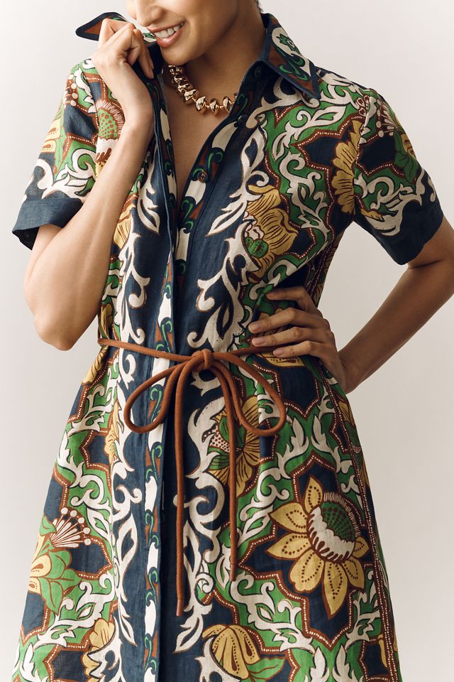 ALÉMAIS Liana Linen Midi Shirt Dress | Anthropologie