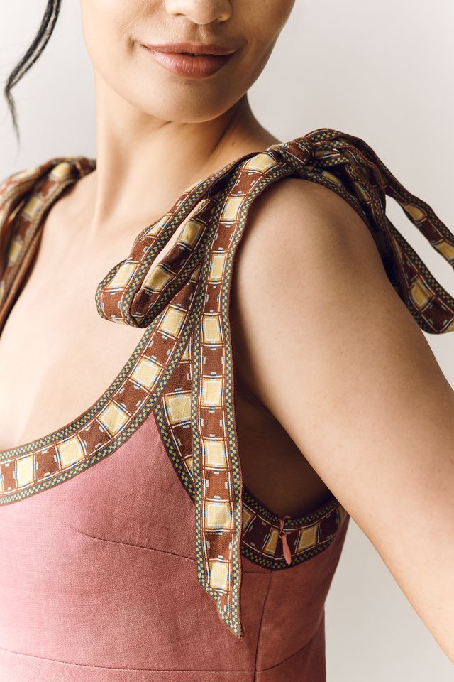 ALÉMAIS Zuri Linen Ballet Midi Sundress | Anthropologie