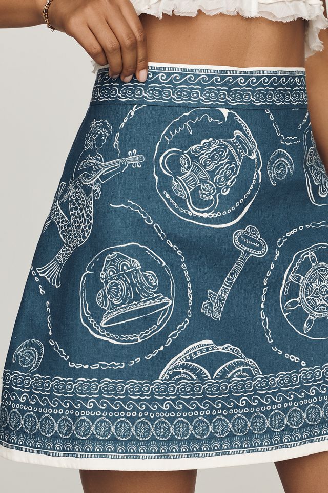 ALÉMAIS Lucky Linen Mini Skirt | Anthropologie
