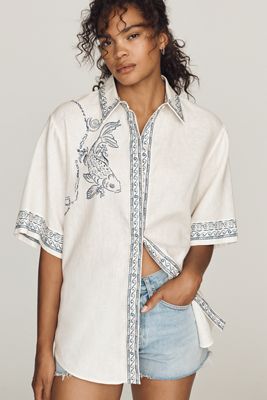 ALÉMAIS Lucky 100% Linen Buttondown Shirt