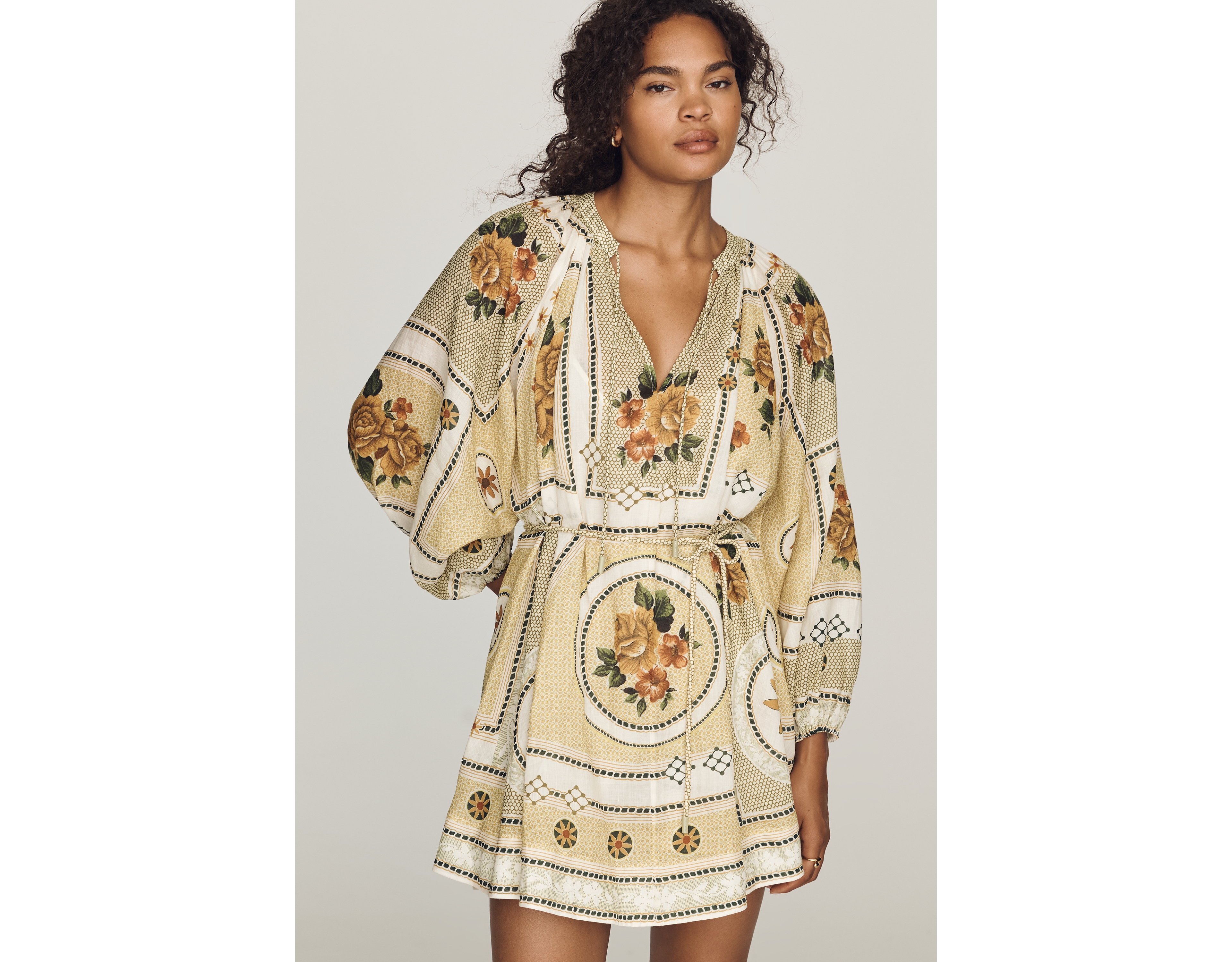 ALÉMAIS Dixie Long-Sleeve Mini Dress