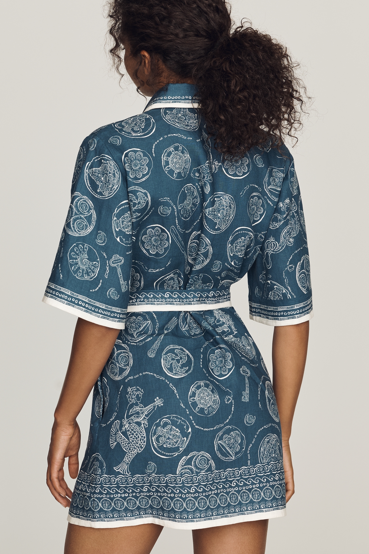 ALÉMAIS Lucky Linen Belted Mini Dress