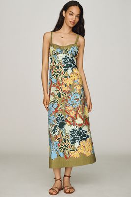 100% European Linen Drop Waist Midi Dress | Anthropologie
