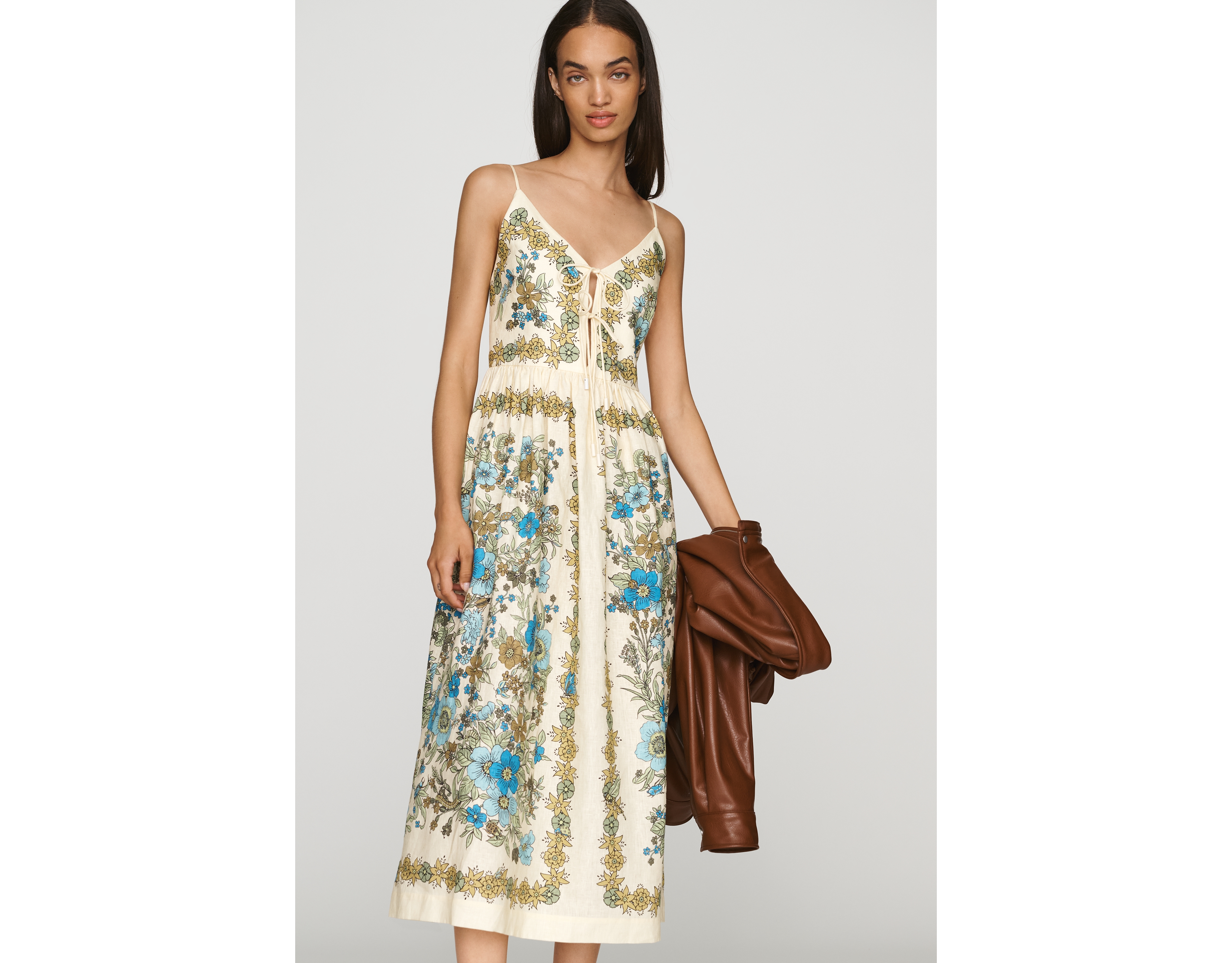 ALÉMAIS Sophia Linen Midi Dress
