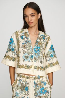 ALÉMAIS Sophia Short-Sleeve Linen Top