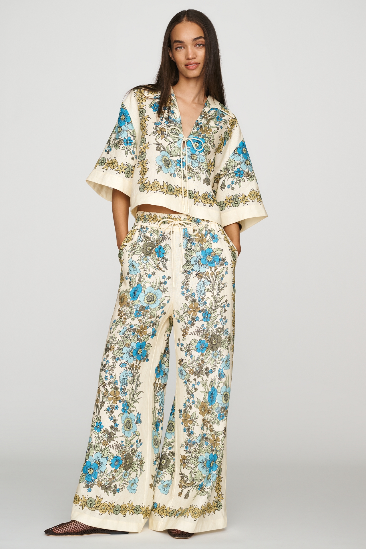 ALÉMAIS Sophia Linen Wide-Leg Pants
