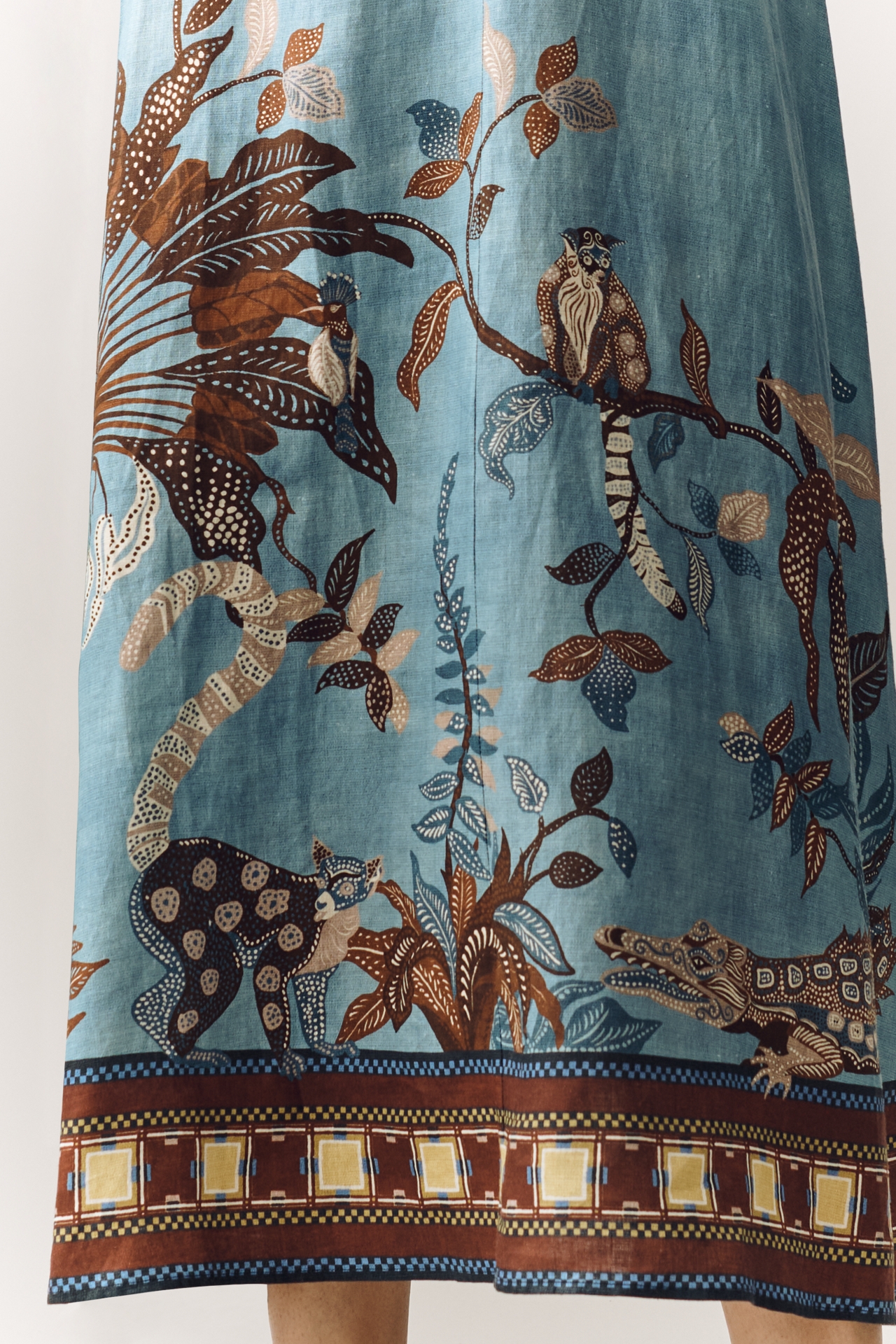 ALÉMAIS Georgie Puff Sleeve Linen Midi Dress