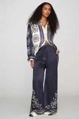 ALÉMAIS Banderra 100% Silk Satin Trousers