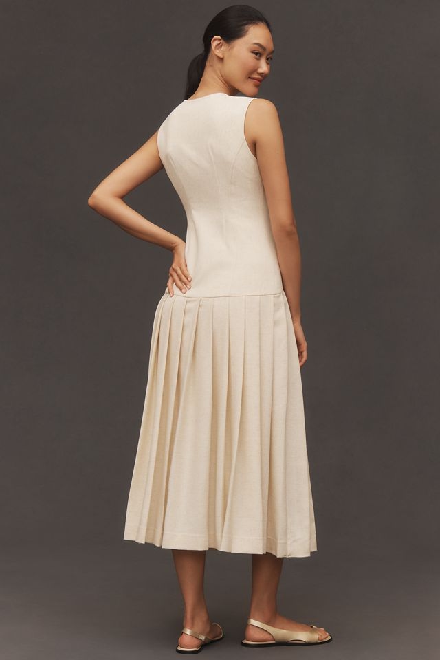 Lovaan Elly Pleated Button-Front Midi Dress #2