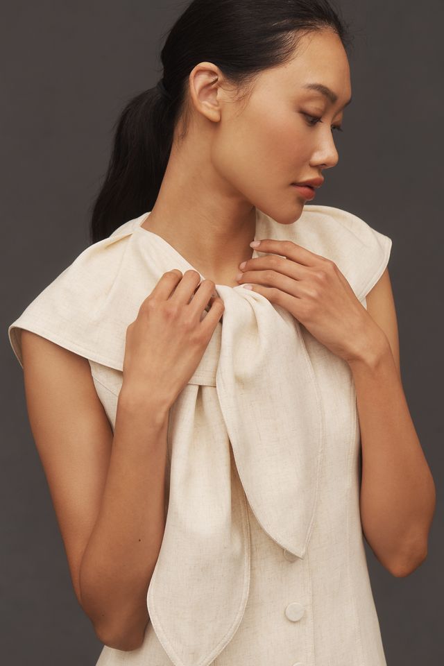 Lovaan Elly Pleated Button-Front Midi Dress #3