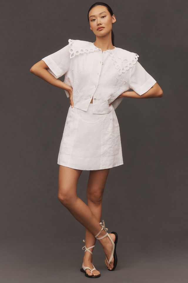 Lovaan Nina Eyelet Mini Skirt #2
