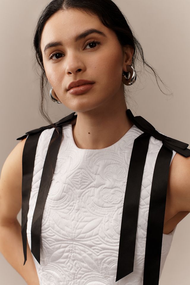 Lovaan Lena Quilted Taffeta Mini Dress #3