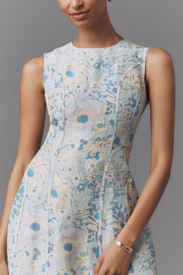 Lovaan Pollyanna Linen & Silk Blend Sleeveless Midi Dress