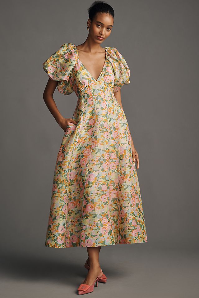 v neck flowy dress Blue-Printed Sleeveless V-Neck Maxi X30171 A perfect choice for formal weddings and evening parties Women's Casual Boho Beach Sundress