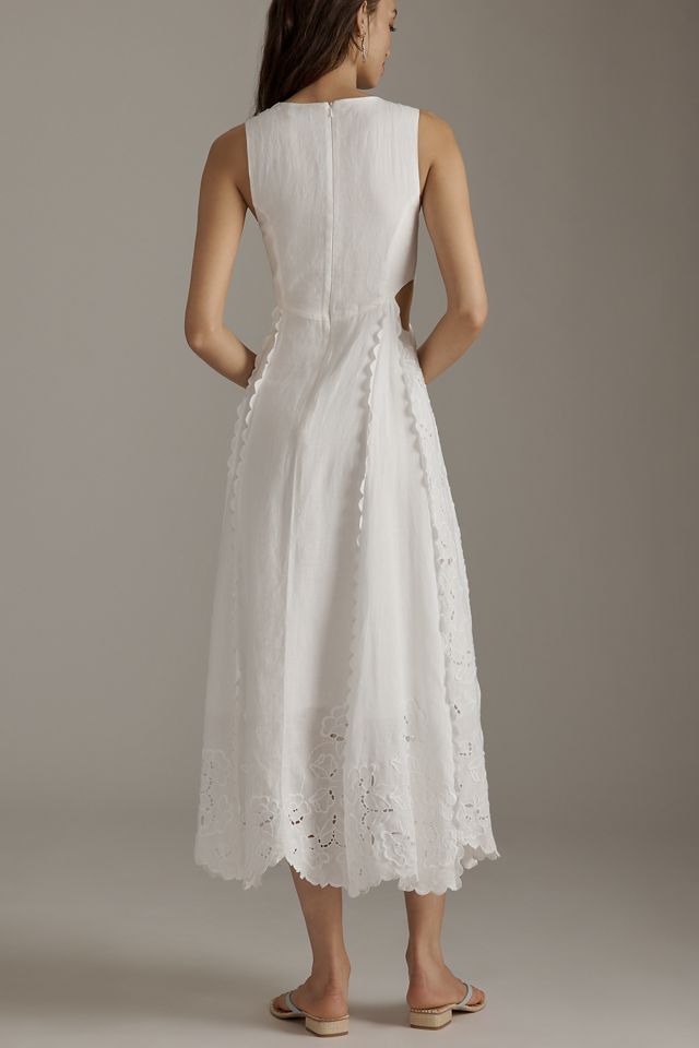 Lovaan Amelia Embroidered Linen Maxi Dress #3