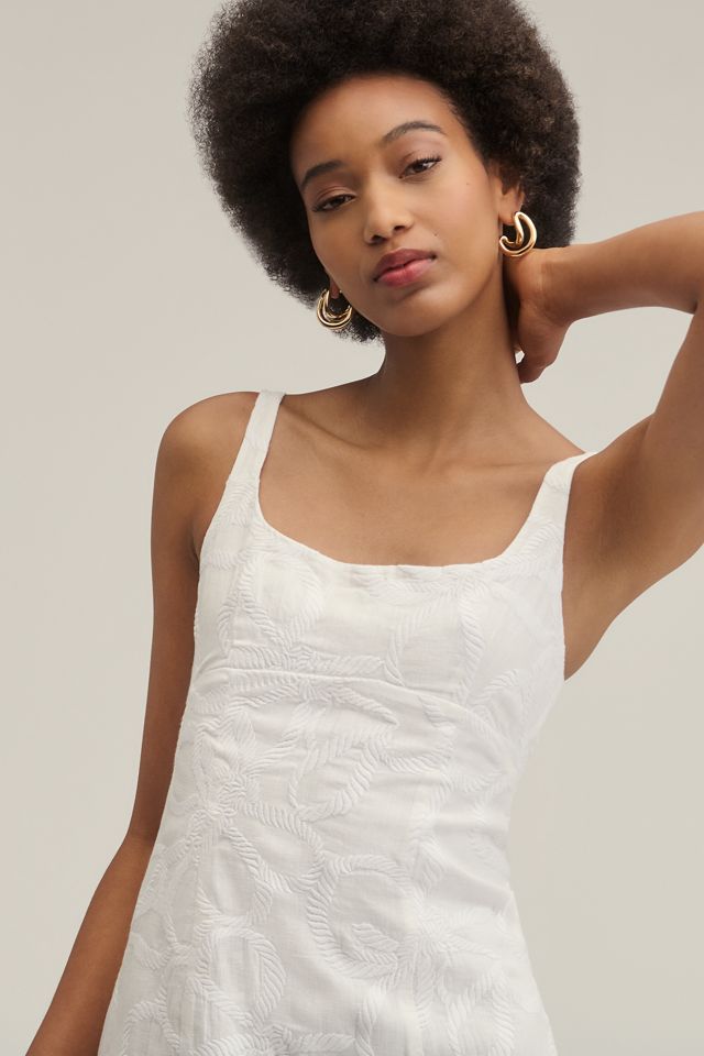 Lovaan Camilla Square-Neck Linen Mini Dress #3