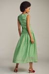 Lovaan Val Sleeveless Ruched Linen-Silk Dress