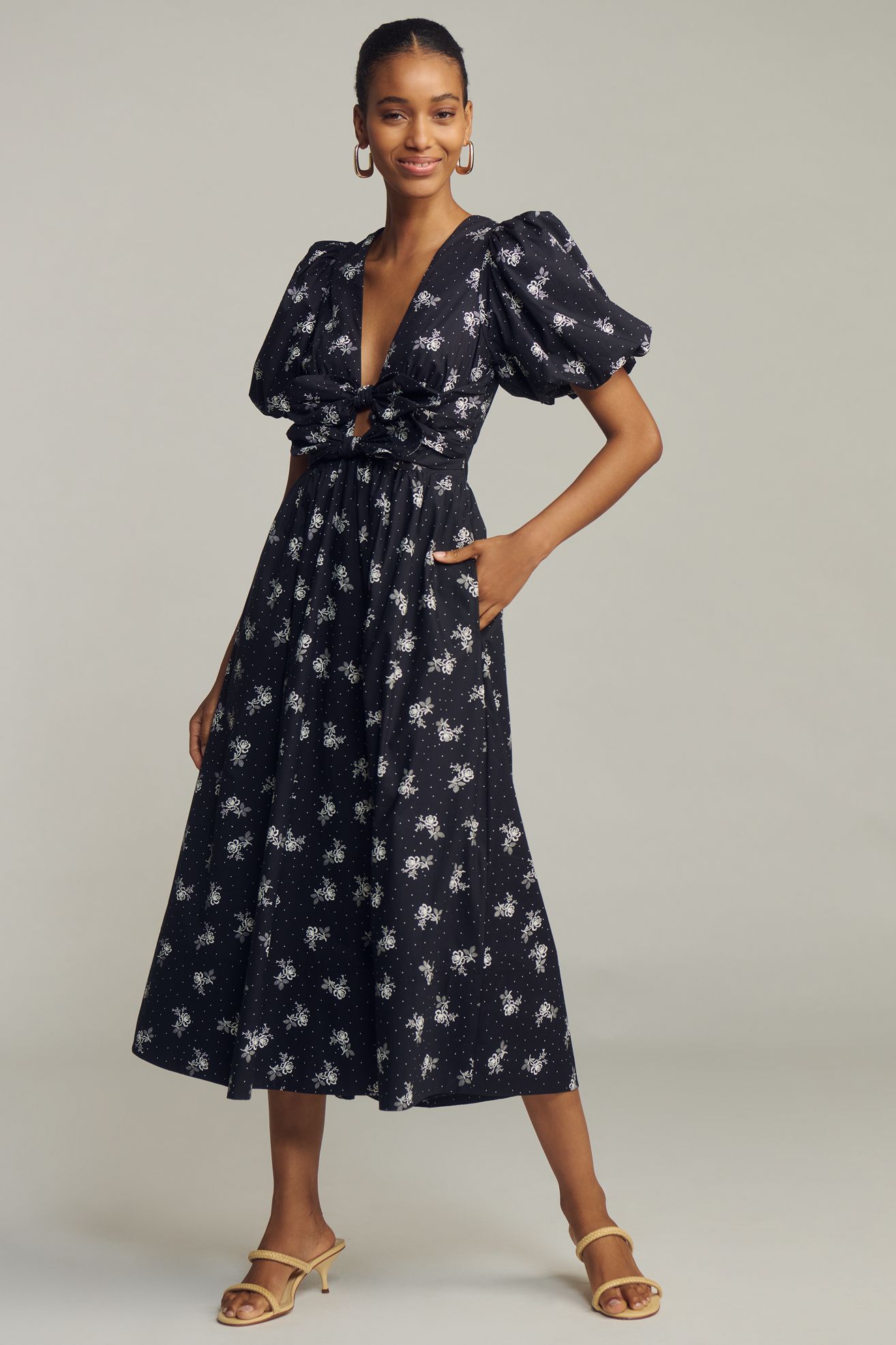 Lovaan Devon Bow Midi Dress
