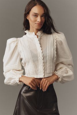 Lovaan Quin Puff-Sleeve Top