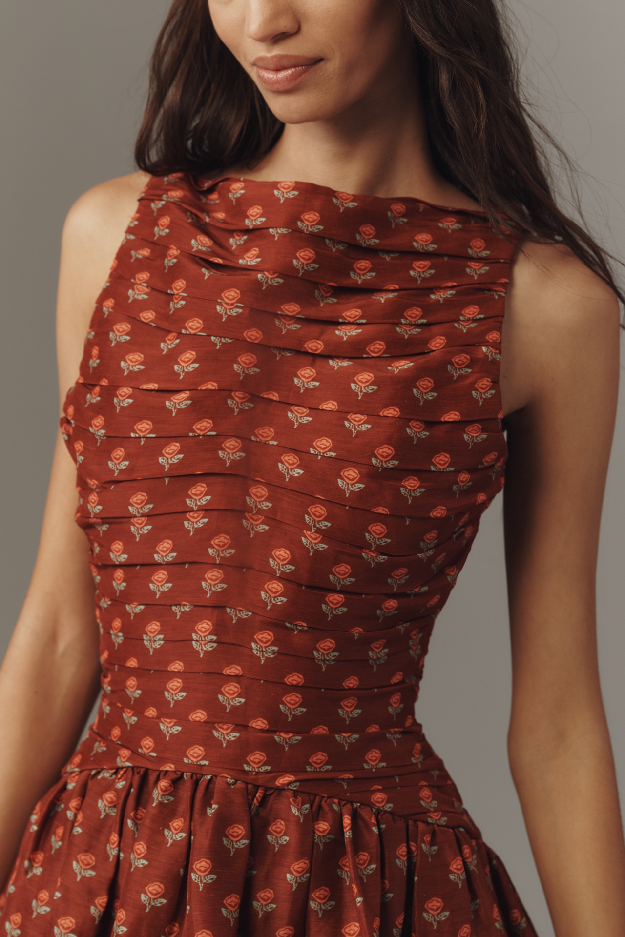 Lovaan Val Linen-Silk Blend Bubble Mini Dress