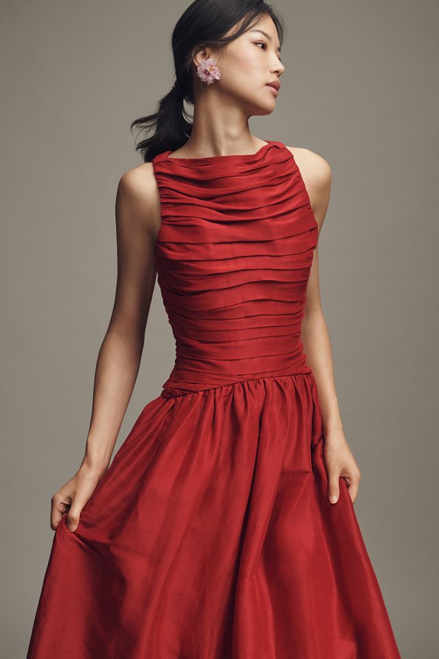 Lovaan Val Pleated Midi Dress #1